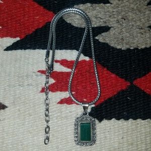 vintage malachite necklace